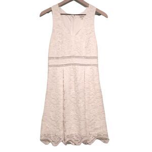 Francesca's Floral Lace White Mini Dress Size Medium Bridal Shower/Graduation